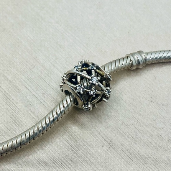 EUC Pandora 799240C01 Sterling Silver Star Constellations Openwork Charm w/ CZ’s - Picture 7 of 10